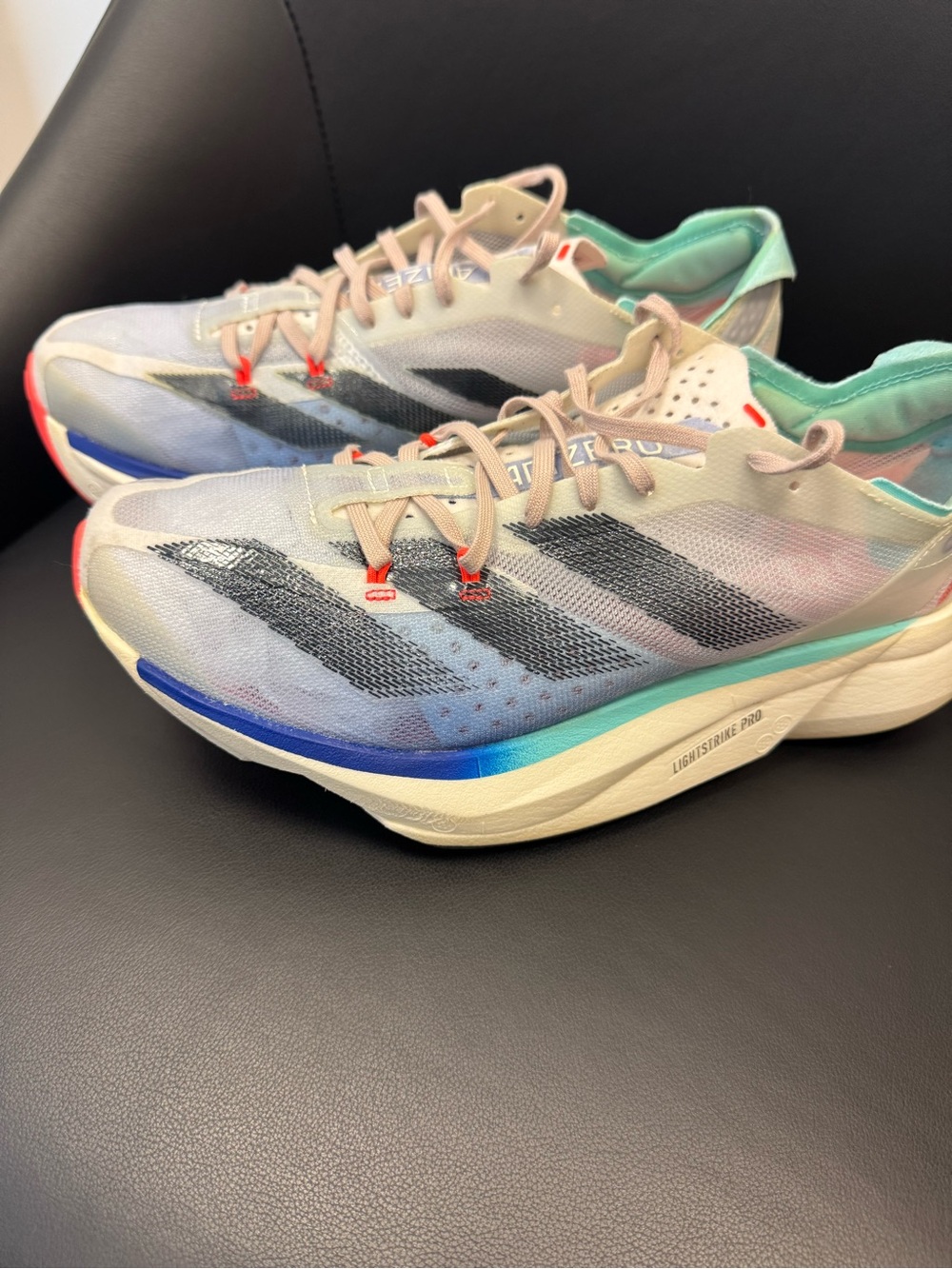 adidas X Adizero Adios Pro 3 - Women's Running Shoes - Mint, Gray, Blue Accents